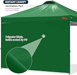 MasterCanopy 3x3M Pop-Up Gazebo Tent with One Sidewall Forest Green view 8