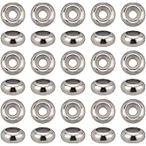 PH PandaHall 35pcs Stopper Beads 304 Stainless Steel Spacer Beads 10mm Rubber O Rings Insert Rubber Locating Ring for DIY Bracelet Necklace Jewelry Making Accessories Hole: 3mm