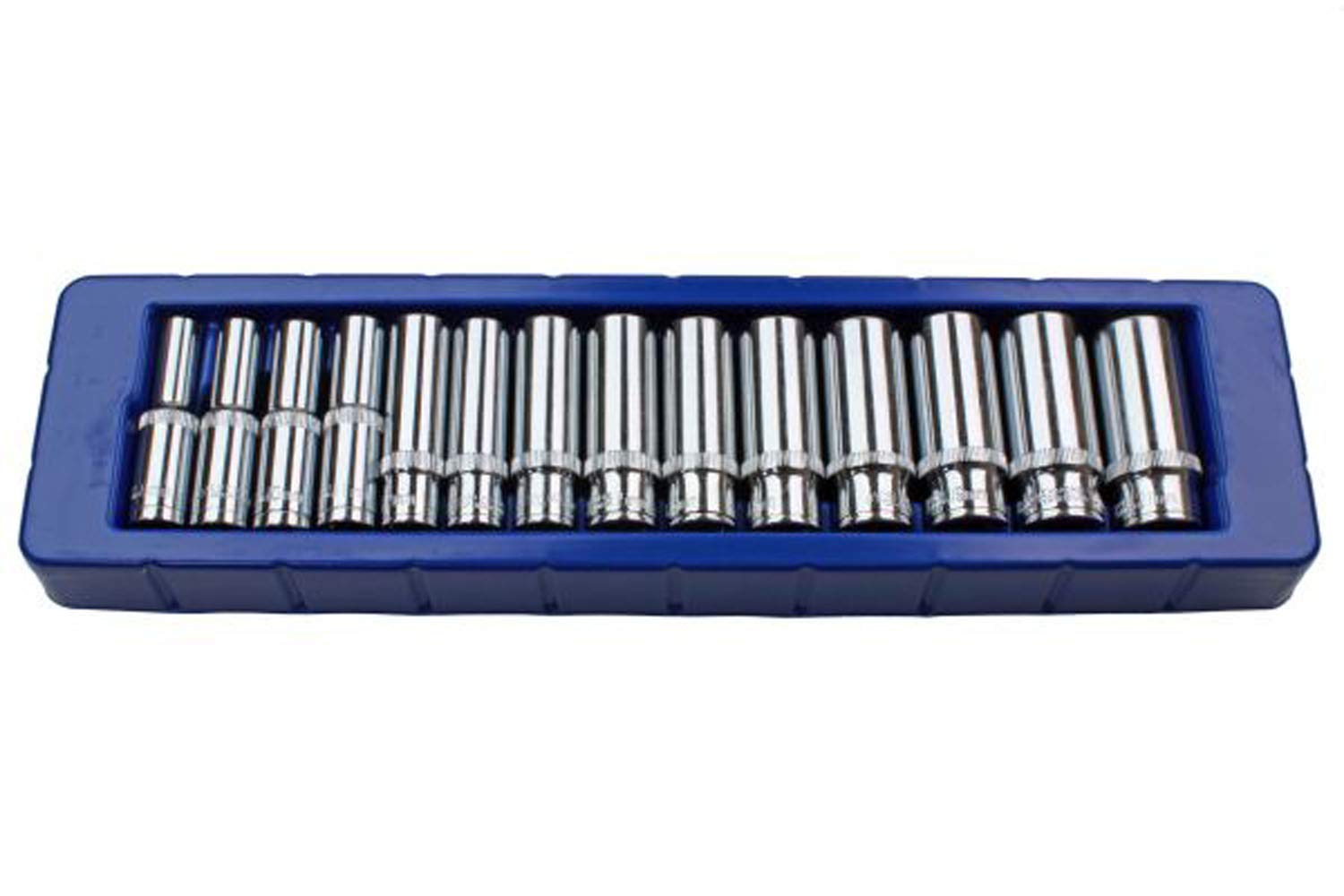 14 pc 3/8 Dr 8-21mm Deep Single Hex Socket Set 6 Point B1389