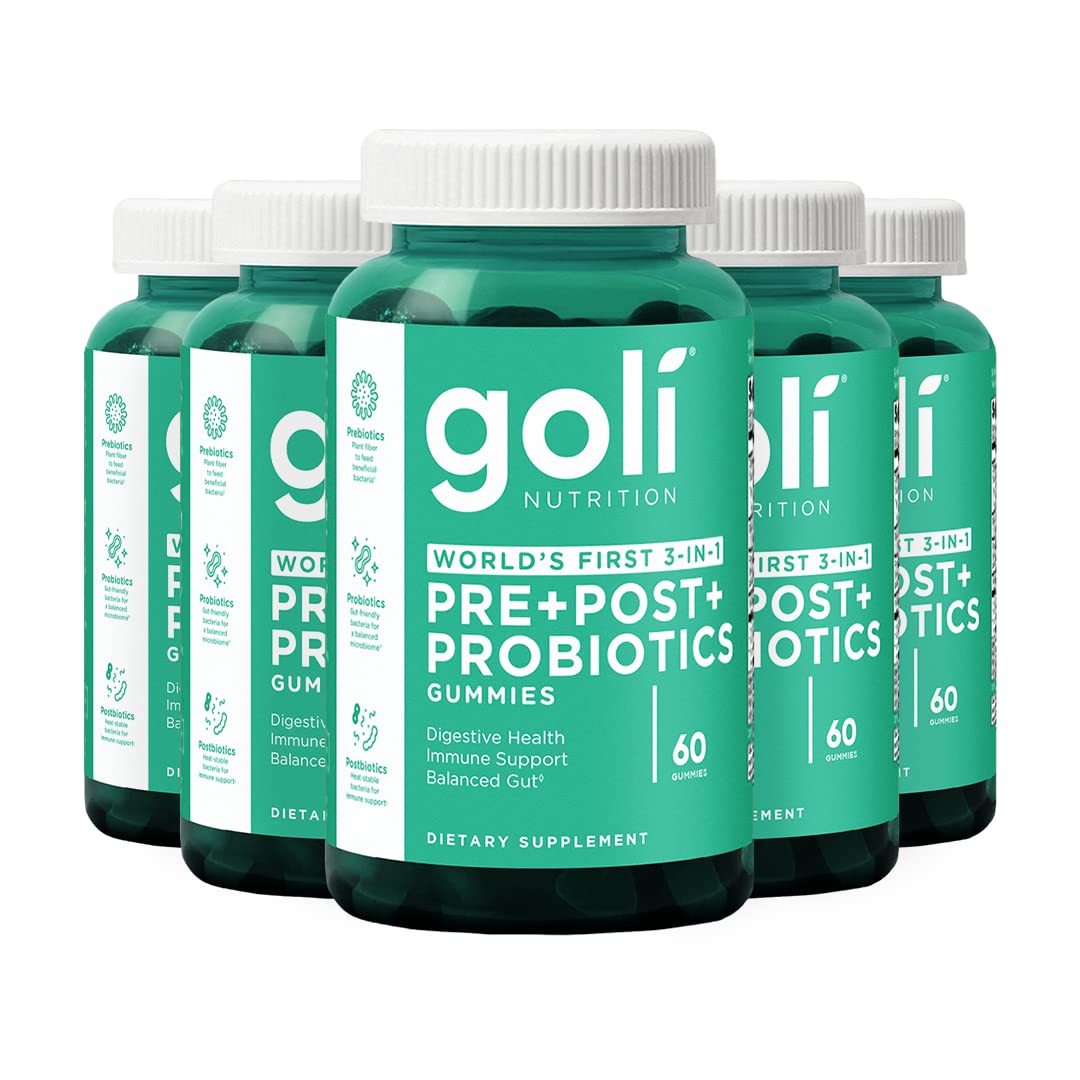 Goli Nutritional Supplement, Pre+Post+Probiotics Gummy - 300 Count - World's First 3-in-1 Gluten-Free, Vegan, Non-GMO, and Gelatin-Free. Image
