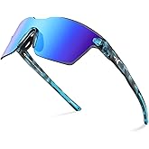 KastKing Tarkio Polarized Fishing Sunglasses, Large Single PC Lenses, Rimless Wrap Design, UV400 Protection Sports Sunglasses