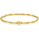 CHOW SANG SANG 999.9 24K Gold Cultural Blessings Auspicious Bamboo Bracelet for Women Wrist Size 14cm 95650B Price-by-Weight 3.7g Gold