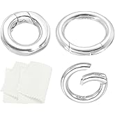 PATIKIL 8/11.6/14.5mm 925 Sterling Silver Spring Gate Rings, 3Pcs Round Spring Clasps Necklace Enhancer Shortener Closures Connector for Jewelry Making Necklaces DIY, Silver Tone