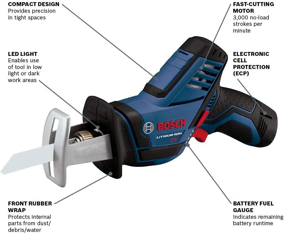 Bosch 12 Volt Max Pocket Reciprocating Saw Kit Ps60 102 Hole Saw