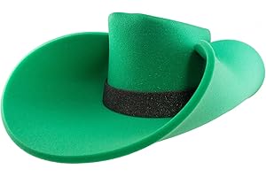 FUNSTITUTION Giant Foam Cowboy Hat - Oversized Huge Cowboy Hat - Silly, Crazy and Funny Green Hats for Adults and Kids