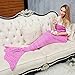 Yeahbeer Mermaid Tail Blanket, Warm and Soft with Scales Pattern for Adult Snuggled Upon the Sofa in Sweet Night (71