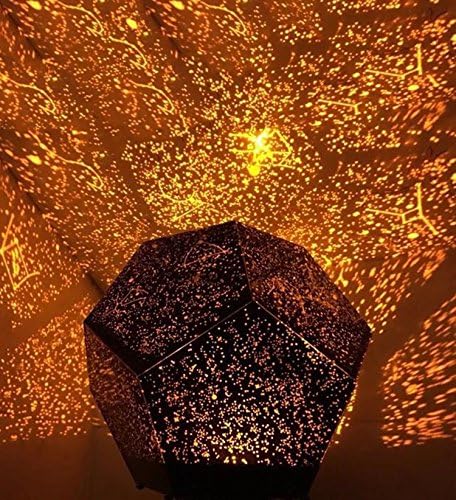 Vakey DIY Science Sky Projection Night Light Projector Lamp, Phantom Star Projector Night Lamp with 12 Romantic Constellation for Children Adults Bedroom
