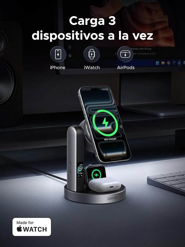 MagFlow Pro 3 en 1 Wireless Charger Qi2 25W, Ventilador Tec