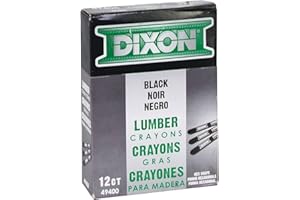 Dixon Lumber Crayons, Carbon Black, 12/Box (49400)