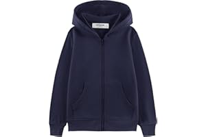 Kid Nation Kids Soft Brushed Fleece Zip-Up Hooded Sweatshirt Hoodie for Boys or Girls 4-12 Years
