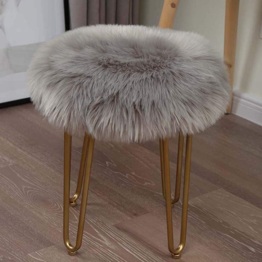 CarPET Faux Fur Soft Fluffy Sheepskin Rug Faux Fleece Chair Cover Seat Pad Shaggy Area Bedroom Sofa,Grey-40cm(15.7")