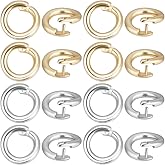 Beebeecraft 1 Box 50Pcs Locking Jump Ring OD 5.5mm ID 3mm 18K Gold & 925 Sterling Silver Plated Round Connector Split Jump Rings Open O Ring for Charms Necklaces Pendants Bracelets Making Jewelry