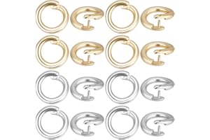 Beebeecraft 1 Box 50Pcs Locking Jump Ring OD 5.5mm ID 3mm 18K Gold & 925 Sterling Silver Plated Round Connector Split Jump Rings Open O Ring for Charms Necklaces Pendants Bracelets Making Jewelry