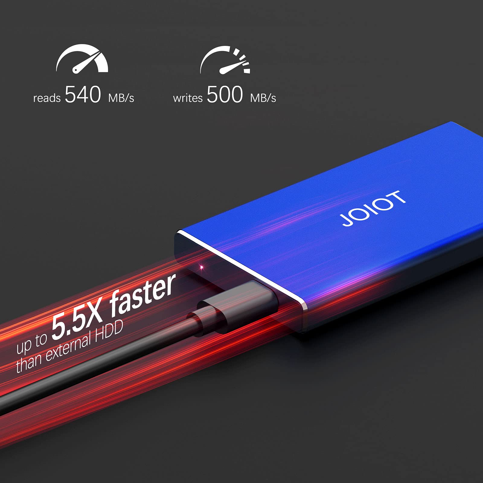 Mini Portable SSD 240GB External Solid State Drive - Up to 540MB/s, USB 3.1 Gen 2 Ultra-Slim External SSD, Blue