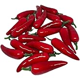 Juroicessry 20 Pcs Realistic Fake Hot Chili Peppers Photography Props,Plastic Fake Vegetable for Photographic Props Kitchen Table Decoration and Cabinet Ornamentation Artificial Fruits
