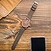 Sentai Natural Wood Watch, Genuine Leather Strap, Handmade Quartz Watches, Black Walnut Wood Men's Women's Wrist Watch