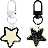 NINATY 2Pcs Star Keychain Black White Cute Keychains for Women Girls Kawaii Purse Charms Y2k Keyring Pendant Star Bag Charms Accessories for Backpacks Handbags Car Keys Purses Birthday Christmas Gifts