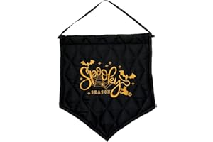 Spooky Halloween Season Wall Flag banner embroidery Decoration (Black and Orange)