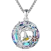 Eusense 925 Sterling Silver Hummingbird/Cat/Dog/Tree of Life/Cow Necklace Animals Pendant Jewelry Gifts for Women Men