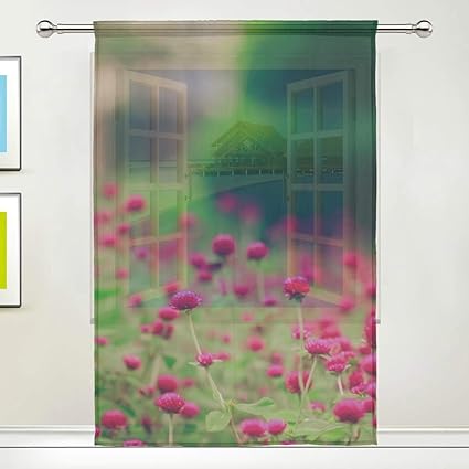 Amazon Com Lxmn Spring Coming Jpg Door Window Room Sheer Curtain