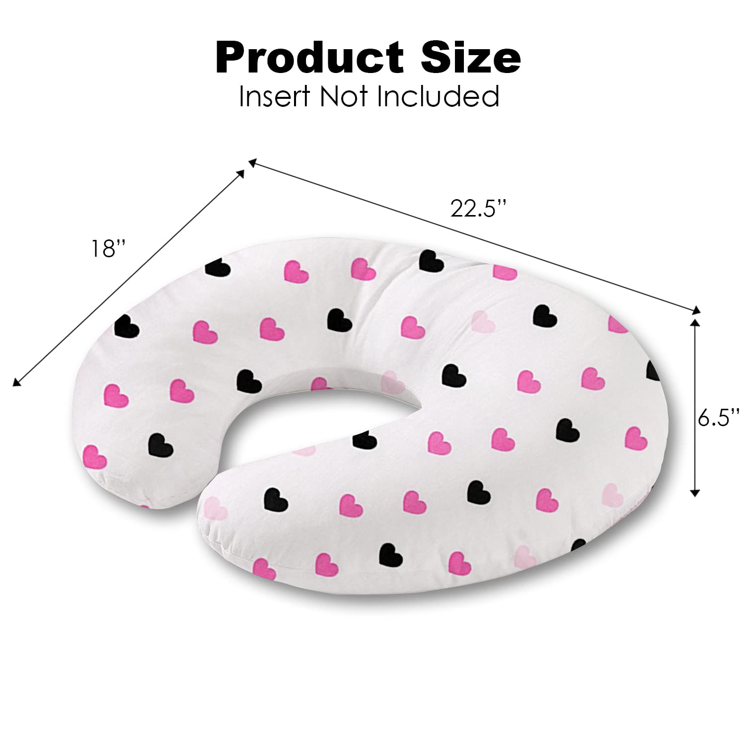 Little Grape Land Nursing Pillow Insert & 2 Pillow Covers, Feeding Support Pillow for 0-18 Months, Multifunctional Support Cushion for Baby Girl Boy Unisex