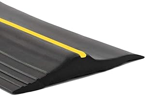 TOLANBBT 10Ft/3M Universal Garage Door Rubber Threshold Strip, Weatherproof Seal Strip DIY Weather Stripping Replacement, Not Include Adhesive/Sealant (Black)
