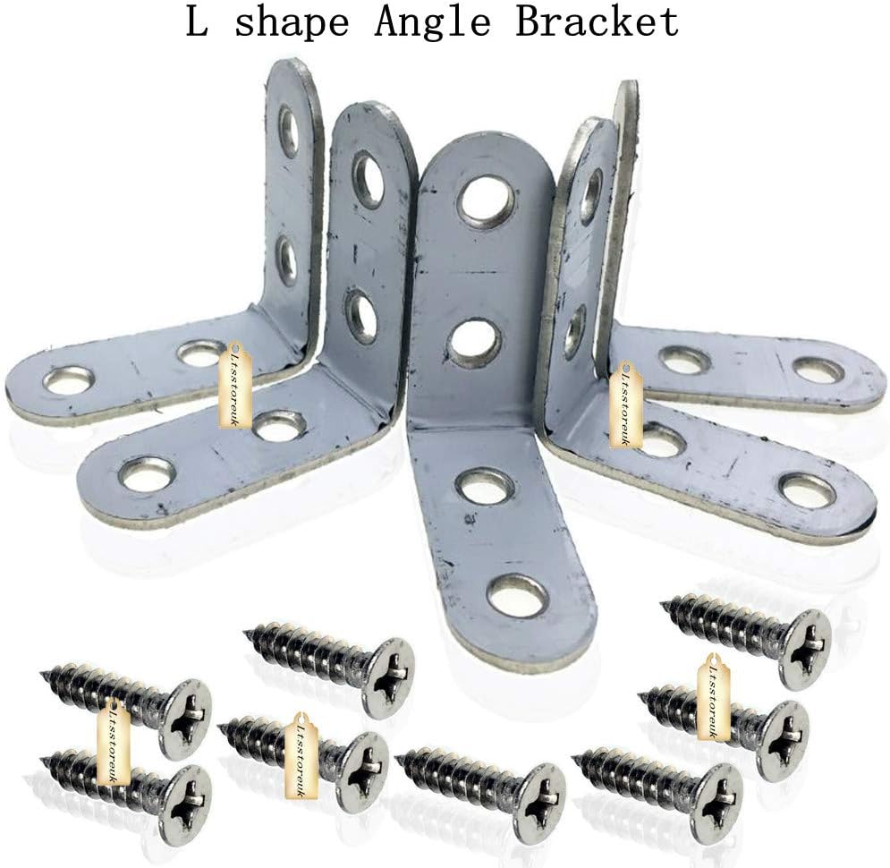 Ssl Brackets 20Pack 40mmx40mm Corner Bracket Stainless Steel, Ltsstoreuk Silver 90 ...