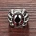 MOWOM Silver Tone Red Stainless Steel Ring CZ Dragon Claw Size 11