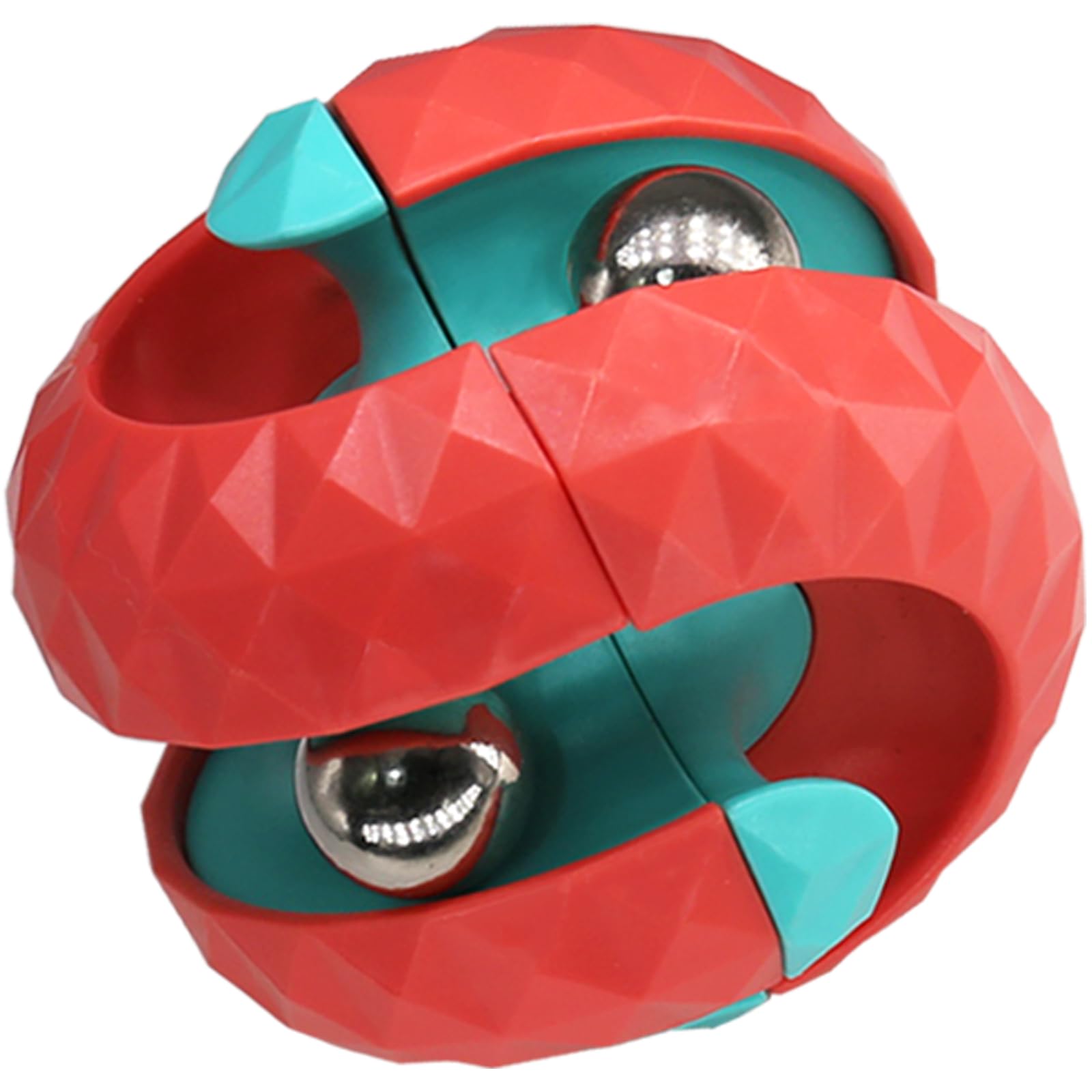 Orbit Ball Toy, Bead Fidget Cube Puzzle Bead Ball Spinning Toy, Rotating Track Infinite Flip Change Puzzle Games Novelty Creative Stress Relieve Toys for Kids Children Adults, Red