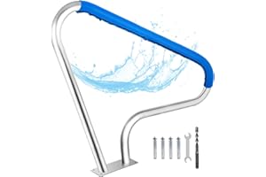 AYSIOFDY Swimming Pool Handrail for Inground Pool Entry, Stainless Steel Pool Rail with Handrail Cover, Pool Railing Inground Pool Accessories, Pool Safety Handrails, Easy Mount