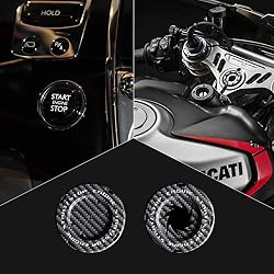Tybasthe Rotary Push Start Button Cover, Carbon