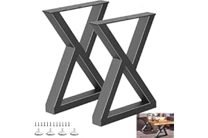 Rioychan 16 '' Metal Bench Coffee Table Legs, Heavy Duty Replacement Furniture Legs for DIY Modern Desks, Night Stands, Bench, Sofa, Dining Tables Set of 2(Bear Up to 800lb)