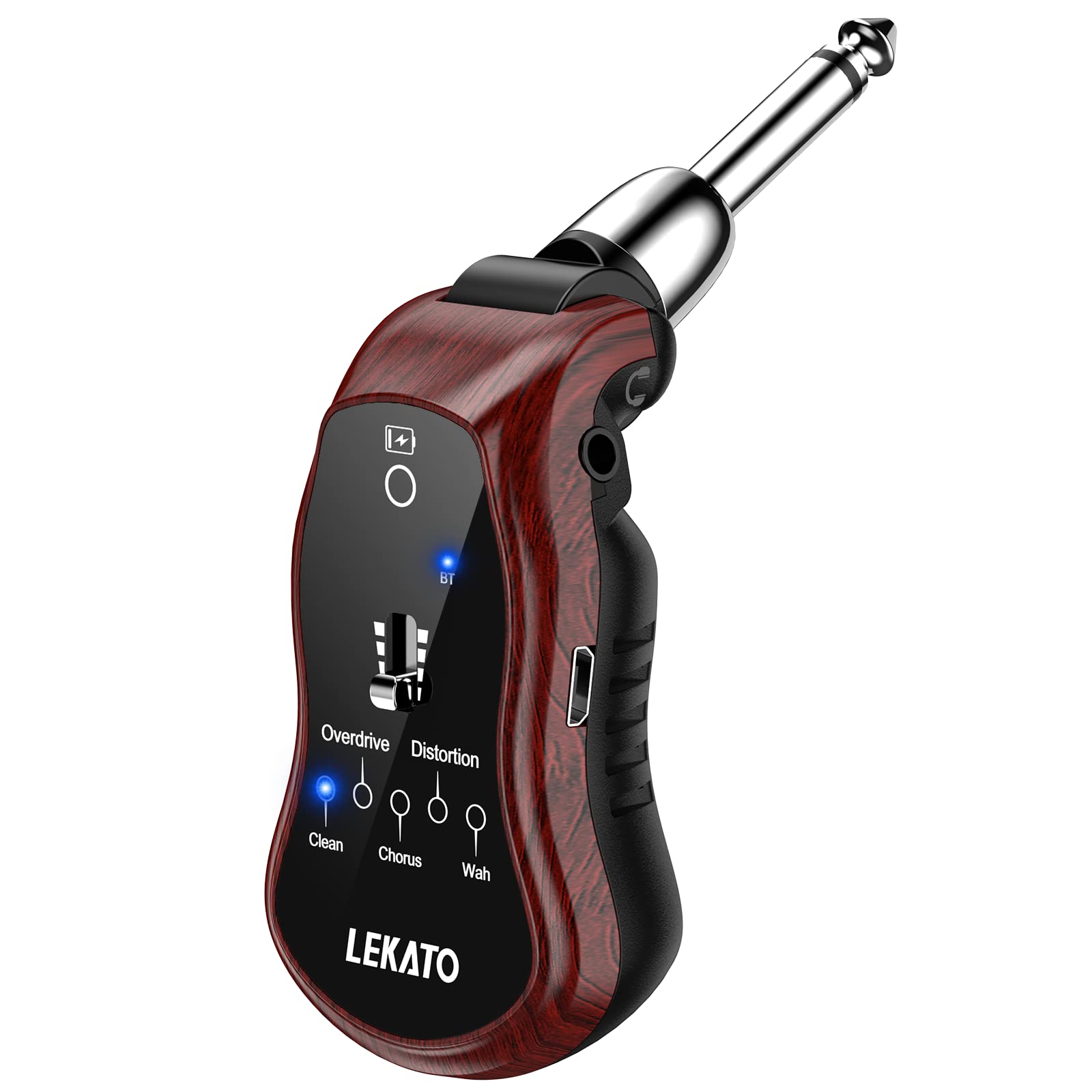 Photo 1 of LEKATO Guitar Headphone Amp,Micro Electric Guitar Headphone Amp for Electric Guitar&Bass Rechargeable Bass Headphone Amplifier for Practice with 5 Effects(Clean Chorus Overdrive Distortion and Wah)