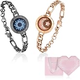 TOTWOO Sun and Moon Long Distance Touch Bracelets for Couples | Smart Light Up &amp; Vibration Love Jewelry, Long Distance Relationship Gifts for Boyfriend, One-to-One Bluetooth Pairing via App