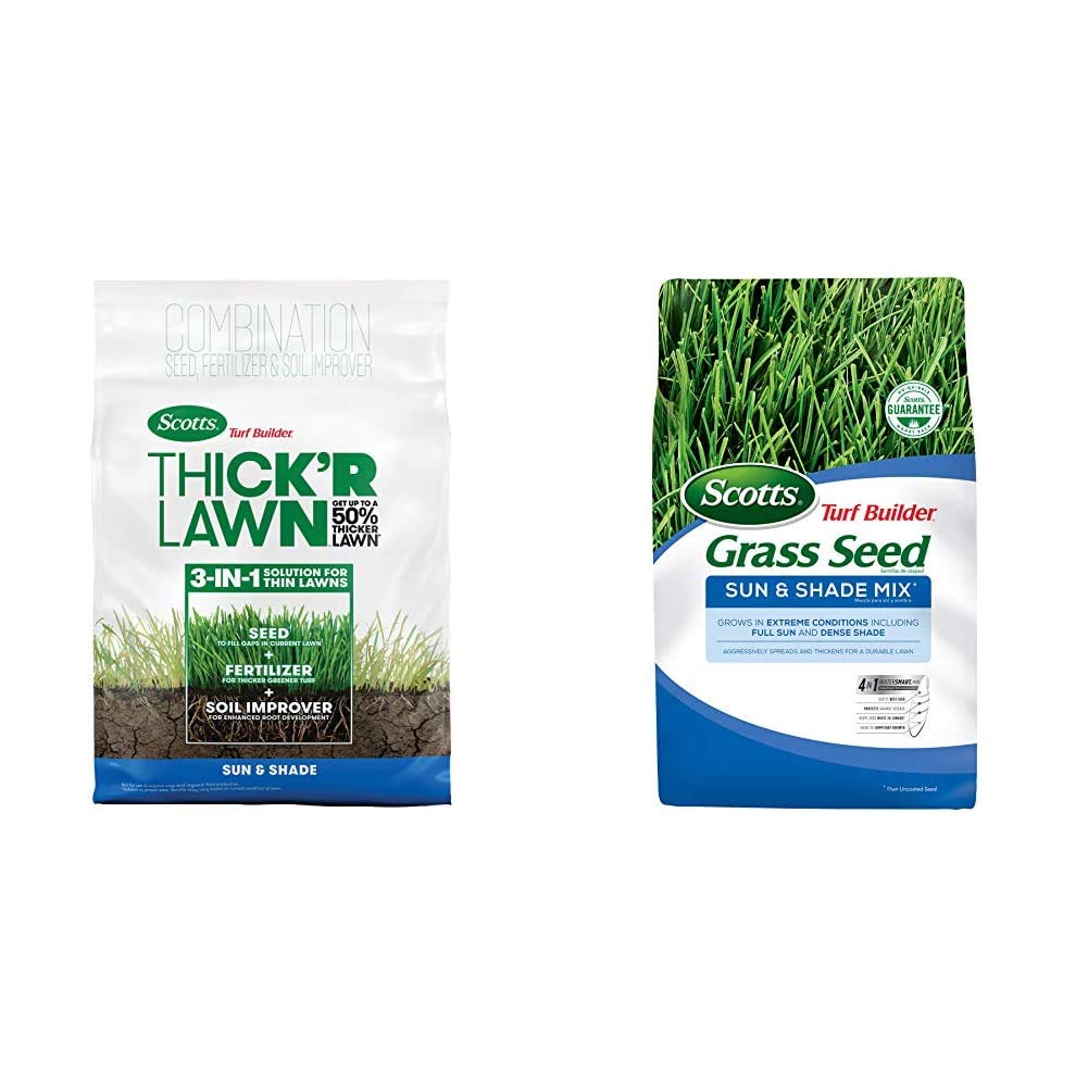 Buy Scotts Turf Builder Thick'R Lawn Grass Seed, Fertilizer and Soil
