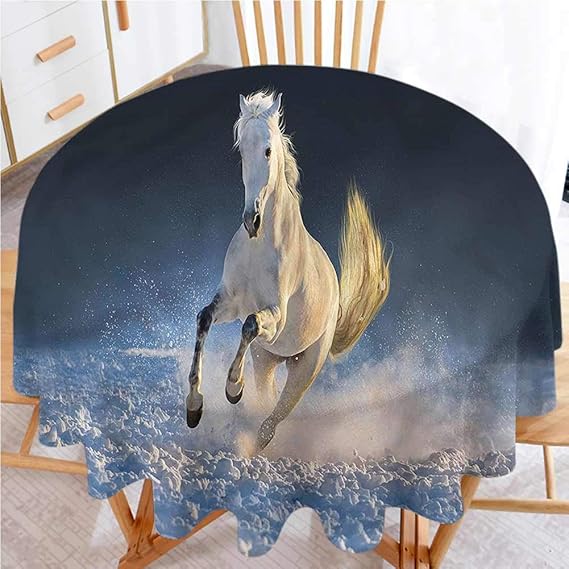 Philip C. Williams Printed Tablecloth Horse,White Purebred