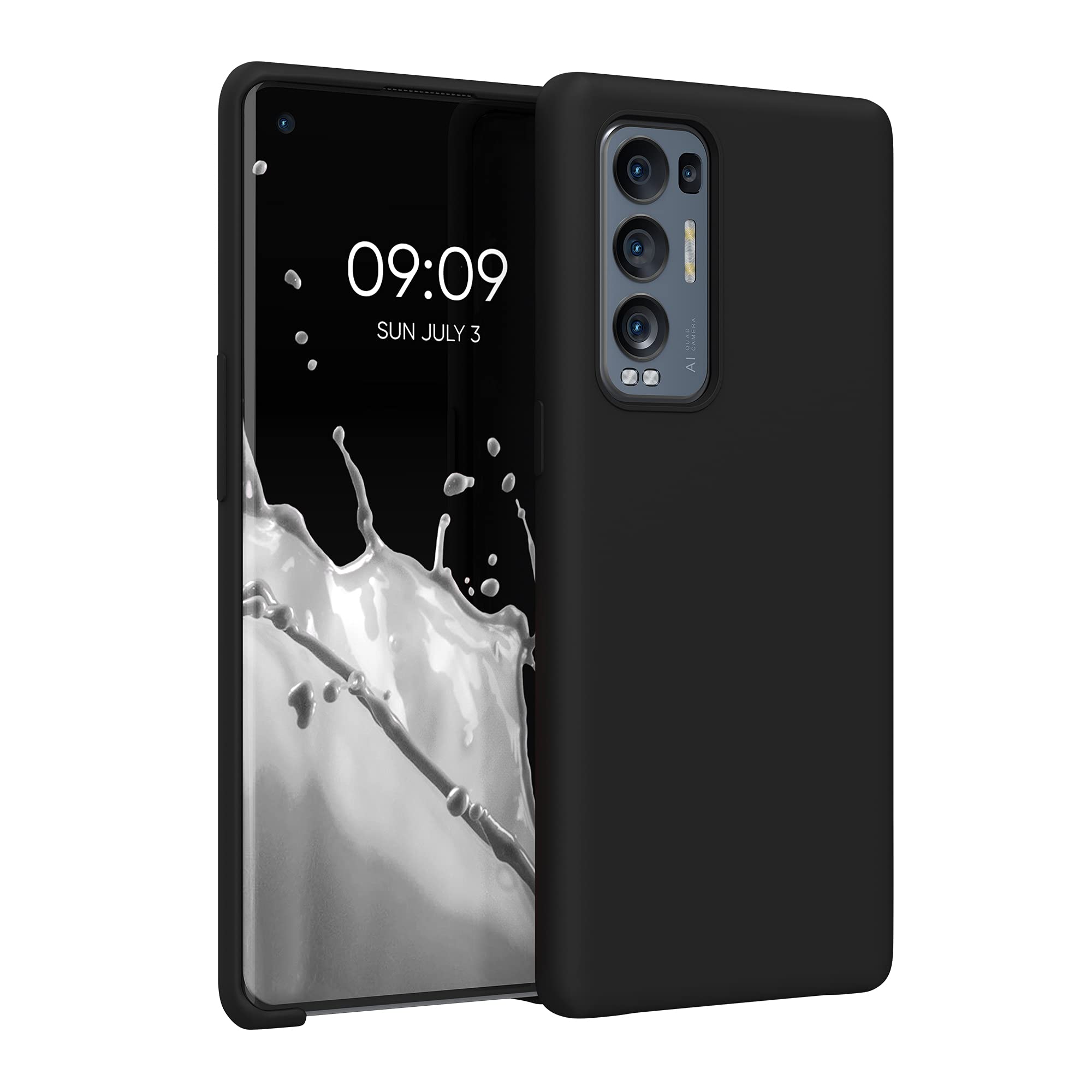 kwmobile Case for Oppo Find X3 Neo Case - Soft Cover - Shockproof Silicone - Wireless Charging Black — image 1