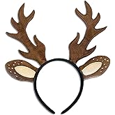 Aikitub Reindeer Antlers Headband for Women Big Animal Antler Ears Headbands for Christmas Halloween Cosplay Costume Accessories
