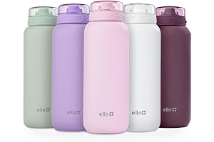 Ello Cooper 32oz Insulated Stainless Steel Water Bottle with Straw, Cashmere