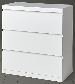 Tesco New Maine High Gloss Chest Of 3 Drawers White Amazon Co