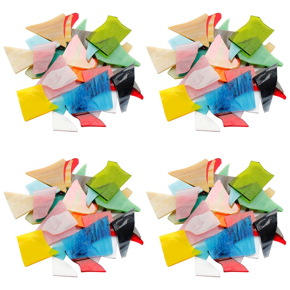 Namvo 400g Mosaic Tiles,Irregular Glass Mosaic Tiles Stained Mosaic Glass Pieces for Home Decoration Art Crafts DIY Projects,Mixed Colour