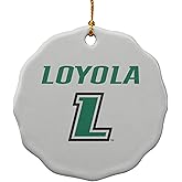 GRAPHICS & MORE Loyola University Maryland Secondary Logo Porcelain Scalloped Holiday Christmas Tree Ornament - 2.8" (7.1 cm)