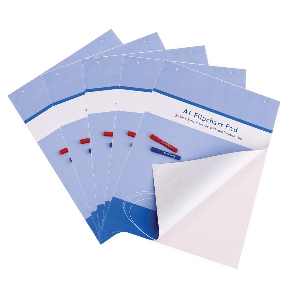 VIZPRO Standard Easel Pads, A1 Flipchart Paper Pad, 25Sheets/Pad, 5