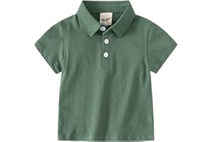 Little Boy Short Sleeve Pique Polo Shirt Baby Classic Solid School Uniform Casual Summer Button Collar Golf Shirts