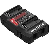 CRAFTSMAN V20 2Ah Lithium Ion Dual-Port Power Tool Battery Charger (CMCB124)