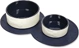 Petface Bone Ceramic Dog Food Bowl Cream Navy 15 cm view 2