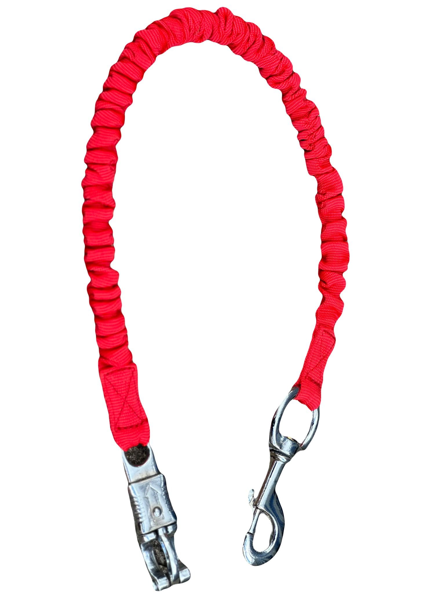 Equipride Heavy Duty Fabric Covered Quick Release Trailer Tie Stable Bungee Tie Elasticated (Red)