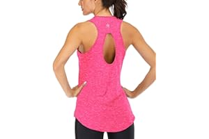 Fihapyli ICTIVE Yoga Tops for Women Loose fit Workout Tank Tops for Women Backless Sleeveless Keyhole Open Back Muscle Tank