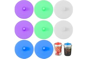LinamHoz 8pcs Silicone Fermenting Lids, Jars Not Included, Pickle Pipes Silicone Mason Jar Fermentation Lid Mason Jar Cover f