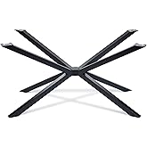 L 53'' x W 26''x H 28'' Heavy Duty 1200 lbs Spider Style Table Bases, Heavy Duty Steel Table Legs, Urban Industrial &amp; Utility Legs, Ultra Stable Table Bases, (Black)